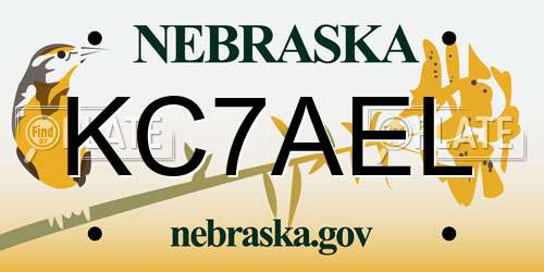 KC7AEL Nebraska License Plate