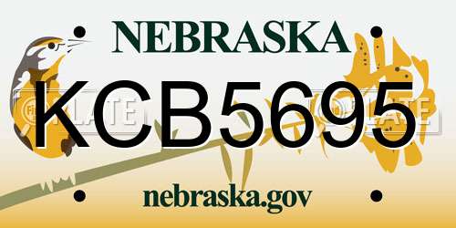 KCB5695 Nebraska License Plate