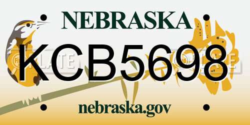 KCB5698 Nebraska License Plate