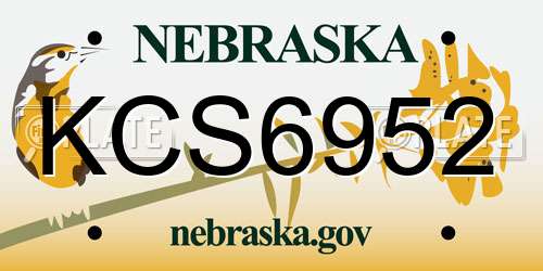 KCS6952 Nebraska License Plate