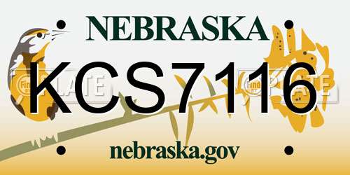 KCS7116 Nebraska License Plate