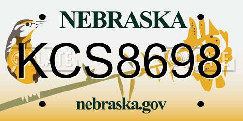 KCS8698 Nebraska License Plate
