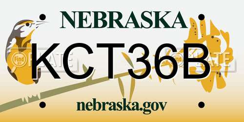KCT36B Nebraska License Plate