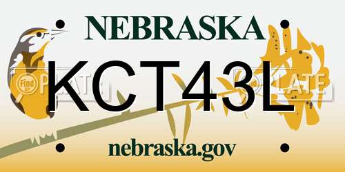 KCT43L Nebraska License Plate