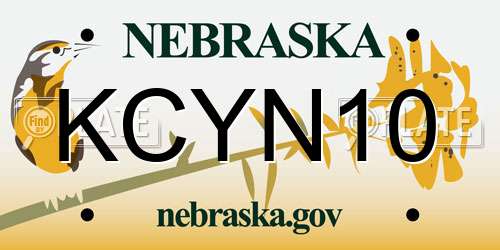 KCYN10 Nebraska License Plate