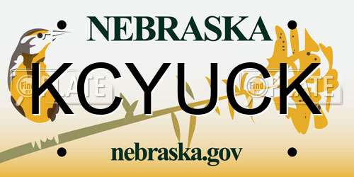 KCYUCK Nebraska License Plate