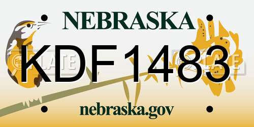 KDF1483 Nebraska License Plate