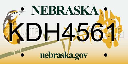 KDH4561 Nebraska License Plate