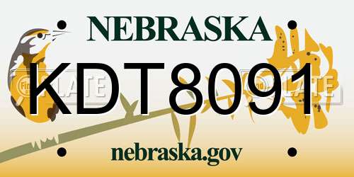 KDT8091 Nebraska License Plate