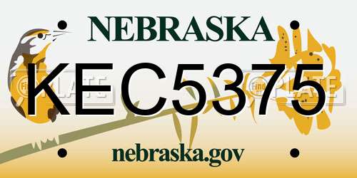KEC5375 Nebraska License Plate