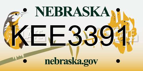 KEE3391 Nebraska License Plate