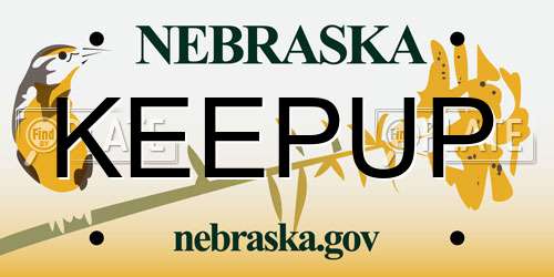 KEEPUP Nebraska License Plate