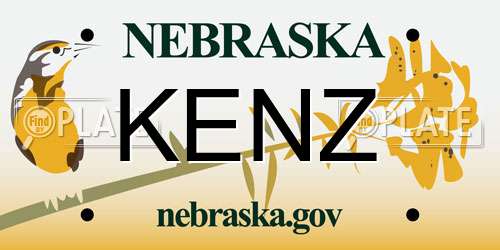 KENZ Nebraska License Plate