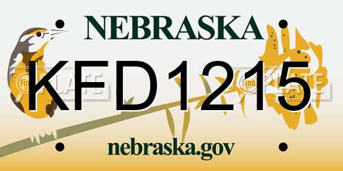 KFD1215 Nebraska License Plate