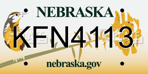KFN4113 Nebraska License Plate