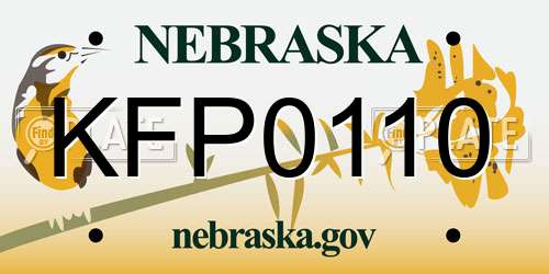 KFP0110 Nebraska License Plate