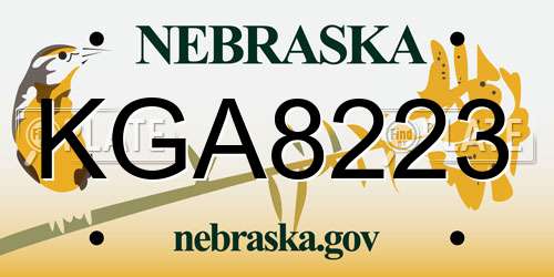 KGA8223 Nebraska License Plate