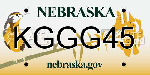 KGGG45 Nebraska License Plate