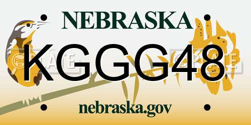 KGGG48 Nebraska License Plate
