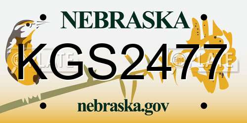 KGS2477 Nebraska License Plate