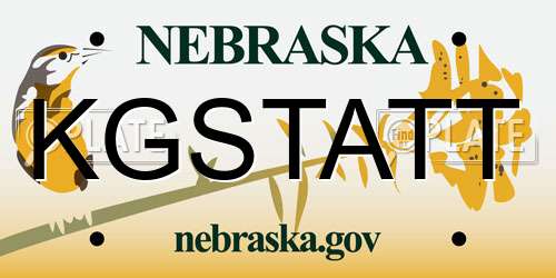 KGSTATT Nebraska License Plate