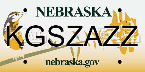 KGSZAZZ Nebraska License Plate