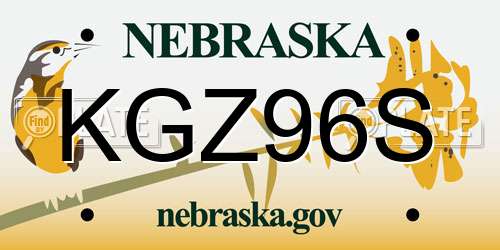 KGZ96S Nebraska License Plate