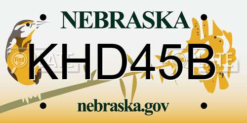 KHD45B Nebraska License Plate