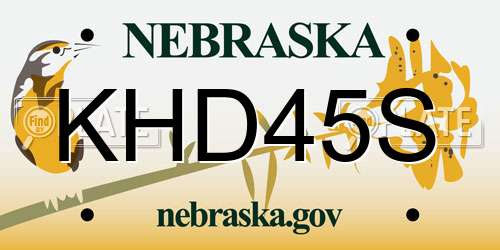 KHD45S Nebraska License Plate