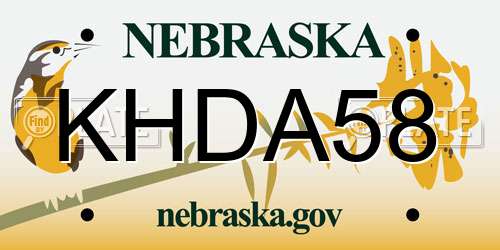 KHDA58 Nebraska License Plate