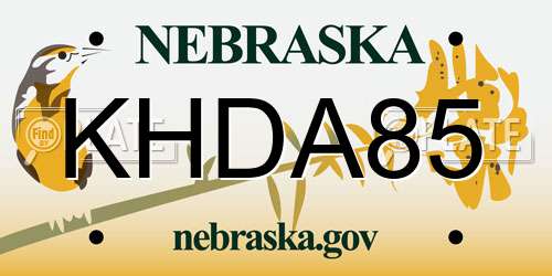 KHDA85 Nebraska License Plate