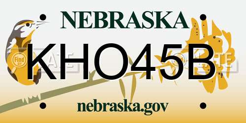 KHO45B Nebraska License Plate
