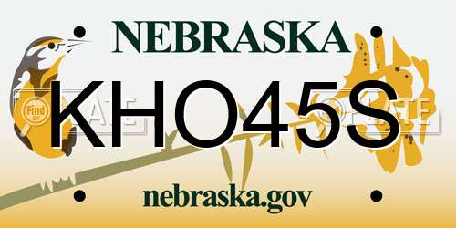 KHO45S Nebraska License Plate