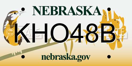 KHO48B Nebraska License Plate