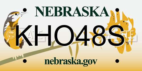 KHO48S Nebraska License Plate