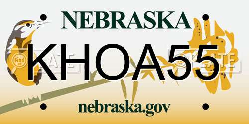 KHOA55 Nebraska License Plate