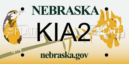 KIA2 Nebraska License Plate