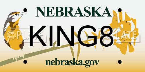 KING8 Nebraska License Plate