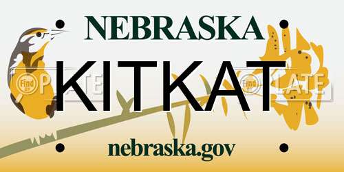 KITKAT Nebraska License Plate