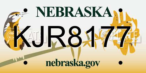 KJR8177 Nebraska License Plate