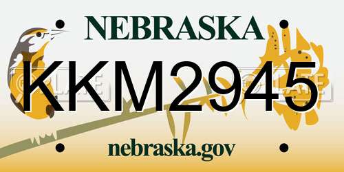 KKM2945 Nebraska License Plate