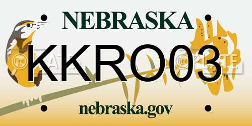 KKRO03 Nebraska License Plate