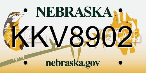 KKV8902 Nebraska License Plate