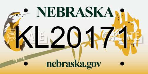 KL20171 Nebraska License Plate