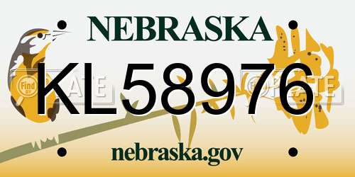 KL58976 Nebraska License Plate