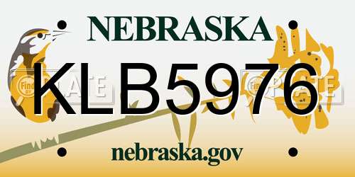 KLB5976 Nebraska License Plate