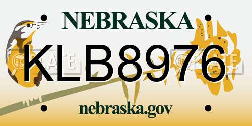 KLB8976 Nebraska License Plate