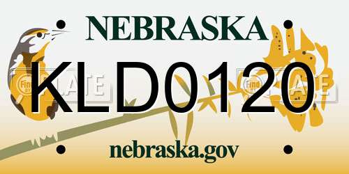 KLD0120 Nebraska License Plate