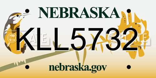 KLL5732 Nebraska License Plate