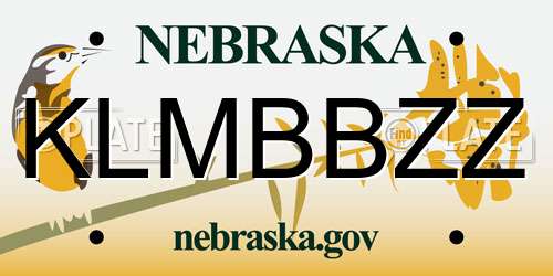 KLMBBZZ Nebraska License Plate